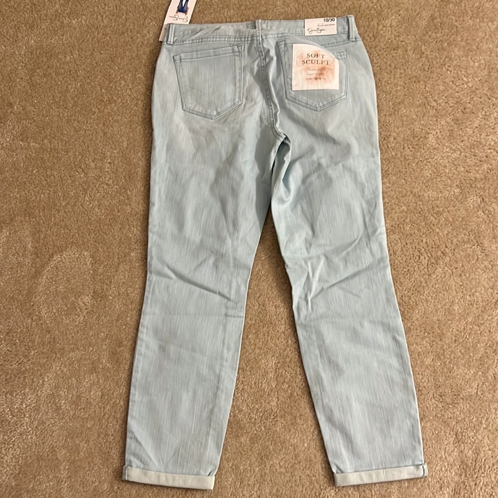 Jessica Simpson Rolled Cropped Skinny Jeans in Canal Blue - Picture 5 of 8